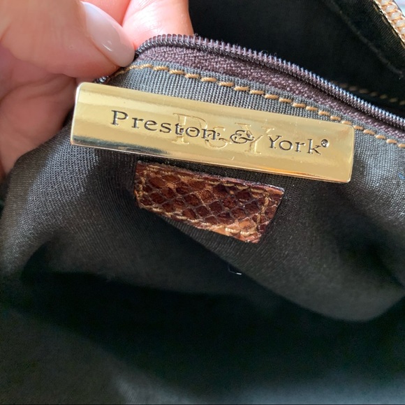 Vintage Preston & York Snake Skin Print Top Handle Bag with Strap - Picture 4 of 5